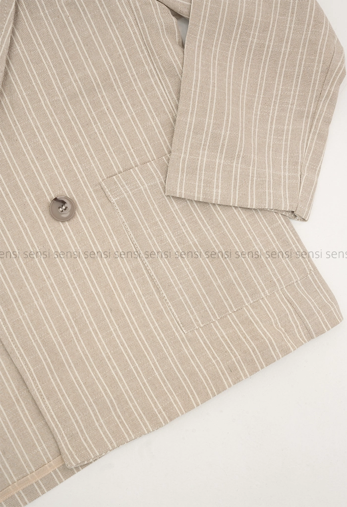 کت راه راه لینن جیب پاکتی کد1005297